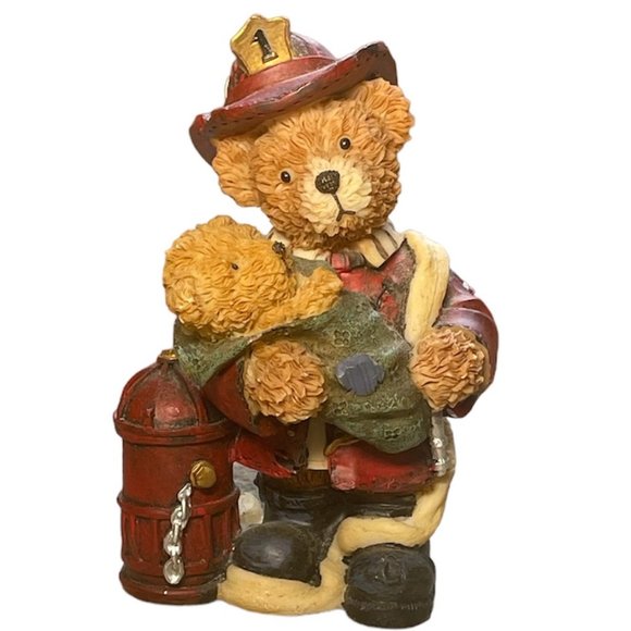 Other - Fireman bear figure holding a baby bear